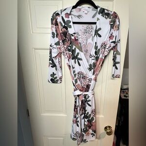 LuLaRoe Floral Long Sleeve Dress - White and Pink